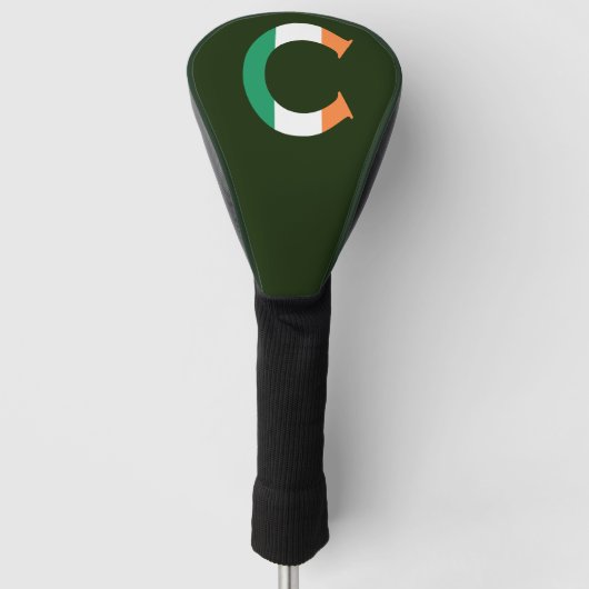C Monogram overlay op Ierse vlag dcnt Golfheadcover (Voorkant)