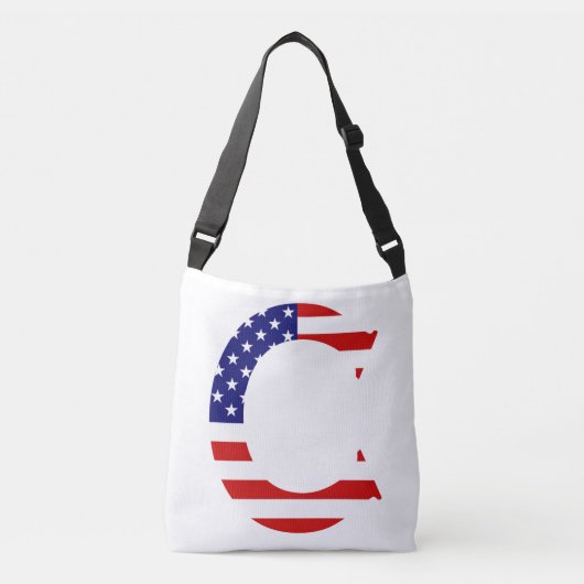 C Monogram overlay op USA Flag cbbcnt Crossbody Tas (Voorkant)