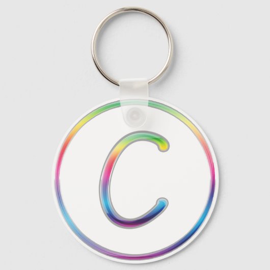 C Monogram RegenboogSleutelhanger Sleutelhanger (Voorkant)