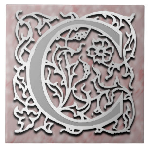 C Monogram "Silver Stone" Keramische Tegel Tegeltje