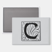 C Monogramm schwarz Magneet (Voorkant / Achterkant)