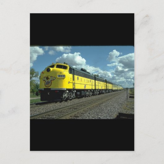 C&N EMD F-7A #402 met passenger_Trains Briefkaart (Voorkant)