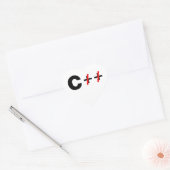 C, niet C++ Hart Sticker (Envelop)