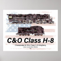 C&O Class H-8 Allegheny Locomotive - American flag