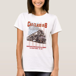 C&O Class H-8 Allegheny Locomotive - American flag T-shirt