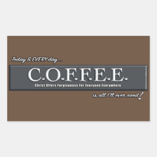 C.O.F.F.E.E. Sticker Art Christelijk Hartacroniem (Voorkant)