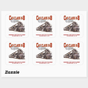 C&O Klasse H-8 2-6-6-6 Allegheny Stoomlocomotief Vierkante Sticker
