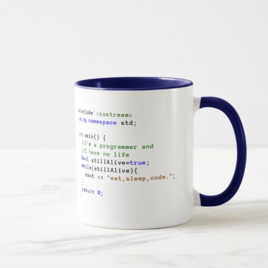 C++ oneindige Mok van de Lijn Eat, Slaap, en van d (Rechts)