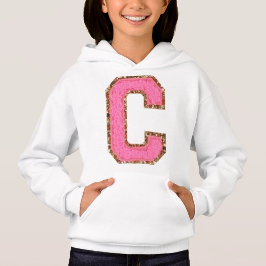 C - Parties scintillant Bubblegum Varsity Lettre P (Devant)