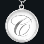 C Pendentif de monogramme<br><div class="desc">Collier Pendentif Élégant Monogramme D'Argent C.</div>