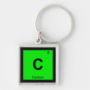 C - Periodiek tabelsymbool koolstofchemie Sleutelhanger