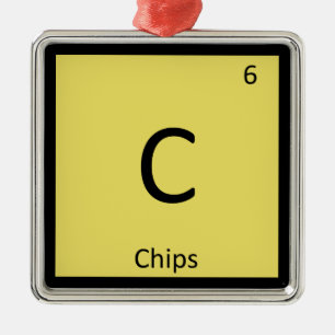 C - Periodiek tabelsymbool voor de Snack Chemistry Metalen Ornament