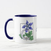 C pour la tasse de monogramme et de nom de fleur (Gauche)