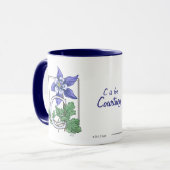 C pour la tasse de monogramme et de nom de fleur (Devant gauche)