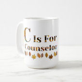 C staat voor schoolbegeleider koffiemok (Voorkant links)