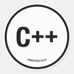 C++ ticker ronde sticker