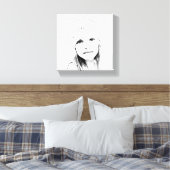 C Vector in zwart-wit Canvas Afdruk (Insitu (Slaapkamer))