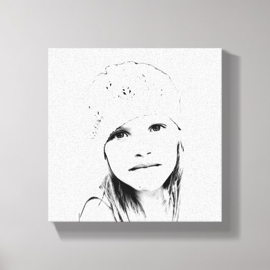 C Vector in zwart-wit Canvas Afdruk (Voorkant)