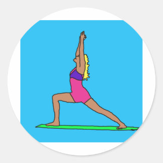 C Warrior Pose.jpg Ronde Sticker