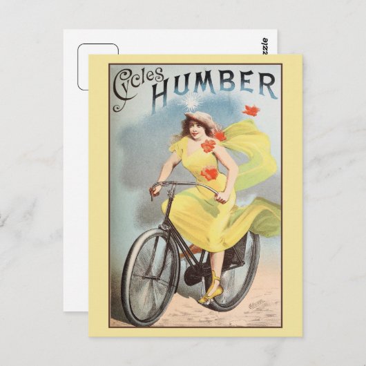 ca. 1890 fietsen, fietsen en komkommers briefkaart (Voorkant / Achterkant)