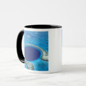 CA, Belize. Luchtbeeld van Blue Hole (diameter Mok (Voorkant links)