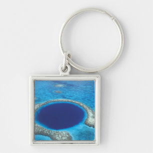 CA, Belize. Luchtbeeld van Blue Hole (diameter Sleutelhanger