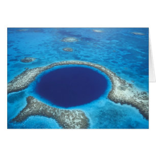 CA, Belize. Vue aérienne du Trou Bleu (diamètre