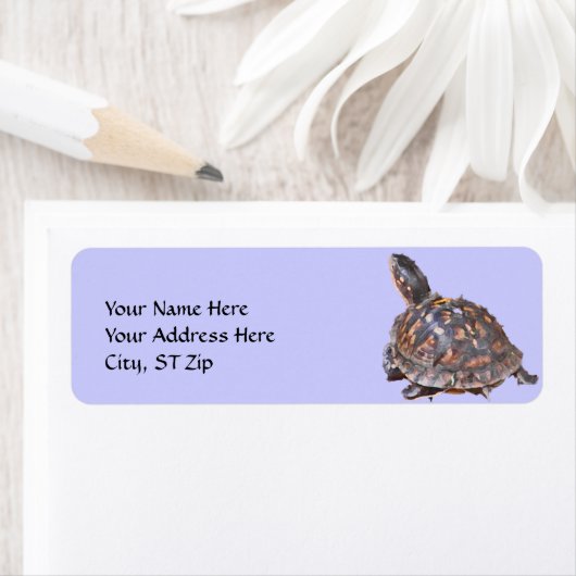 CA-Box Turtle Étiquette de adresse.. (En situation)