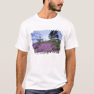 CA, Crescent City, vuurtoren Battery Point met T-shirt