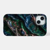 Ca Dark Emerald Metallic Liquid Fluid Marble Télép (Verso Horizontal)