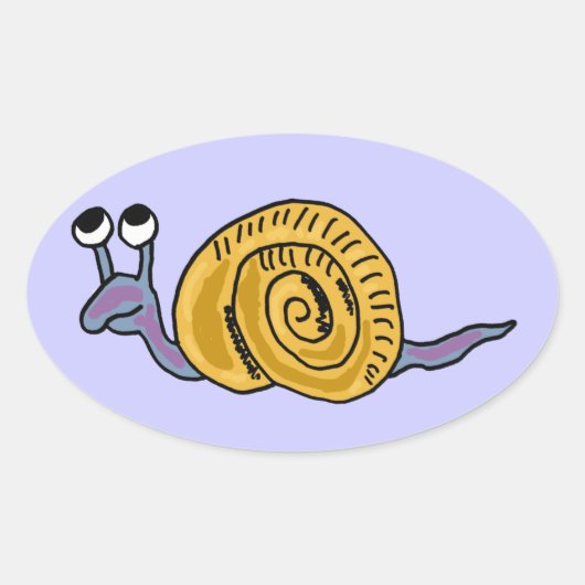 CA - Drôle Stickers Ovale Cartoon Snail (Devant)