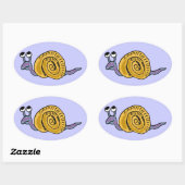 CA - Drôle Stickers Ovale Cartoon Snail (Feuille)