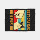 Ca Men Best Cat Dad Ever Funny Cat Lover Gift Fleece Deken (Voorkant (Horizontaal))