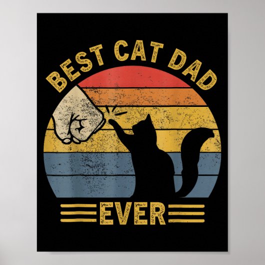 Ca Men Cat Dad Ever Funny Cat Lover Gift  Poster (Voorkant)