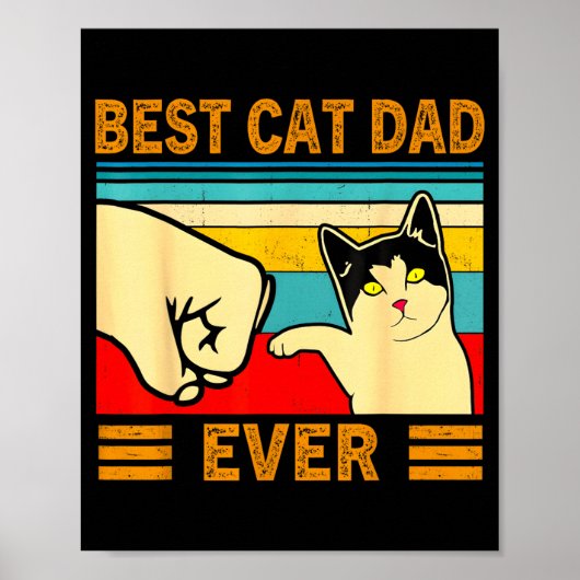 Ca Men Cat Dad Ever Funny Cat Lover Gift  Poster (Voorkant)
