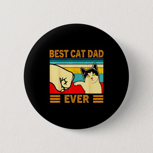 Ca Men Cat Dad Ever Funny Cat Lover Gift  Ronde Button 5,7 Cm (Voorkant)