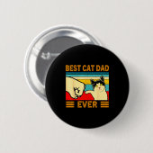 Ca Men Cat Dad Ever Funny Cat Lover Gift  Ronde Button 5,7 Cm (Voorkant /achterkant)