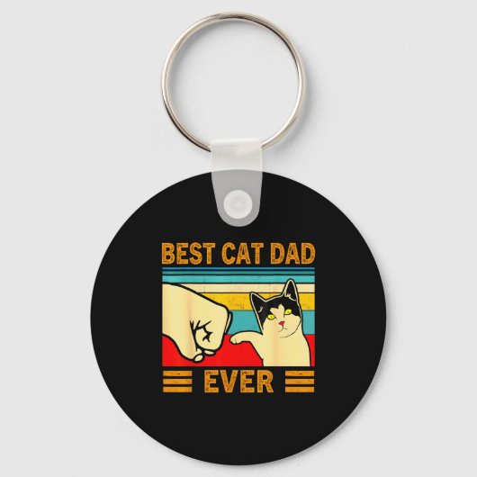 Ca Men Cat Dad Ever Funny Cat Lover Gift Sleutelhanger (Voorkant)