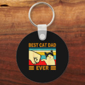 Ca Men Cat Dad Ever Funny Cat Lover Gift Sleutelhanger (Voorkant)