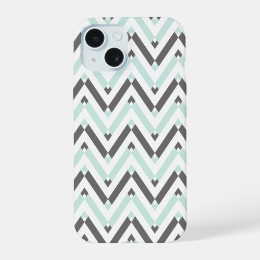 Ca Modern Mint blanc gris géométrique chevron Desi (Verso)