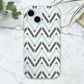 Ca Modern Mint blanc gris géométrique chevron Desi