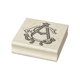 CA Monogram AC Monogram Rubber Ink Stamp Rubberstempel