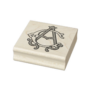CA Monogram AC Monogram Rubber Ink Stamp Rubberstempel