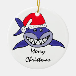 CA- Shark in een kerstversiering met Kerstmis in S Keramisch Ornament