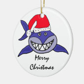CA- Shark in een kerstversiering met Kerstmis in S Keramisch Ornament (Links)