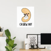 Ca-shew Funny Sneezing Cashew Nut Pun Poster (Thuiskantoor)