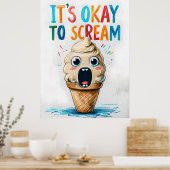 Ça va crier - Poster de crème glacée amusante (Cuisine)