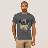 Ça va ? T-shirt Carlin de dessin animé Chien foncé (Devant entier)