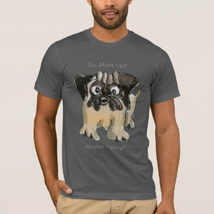 Ça va ? T-shirt Carlin de dessin animé Chien foncé