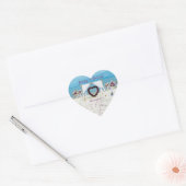 Cabana Beach Destination Wedding Hart Sticker (Envelop)